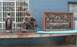Various parts in resin and plaster with bronze coating and black acid patina