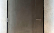 White oak entry door full coated nickel silver with hammered texture and black patina
