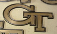 Detail of brass and nickel on resin and acrylic substrate
