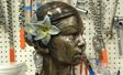 Sculpture bust bronze coating over resin