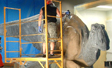 Large scale application bronze on fiberglass dinosaur